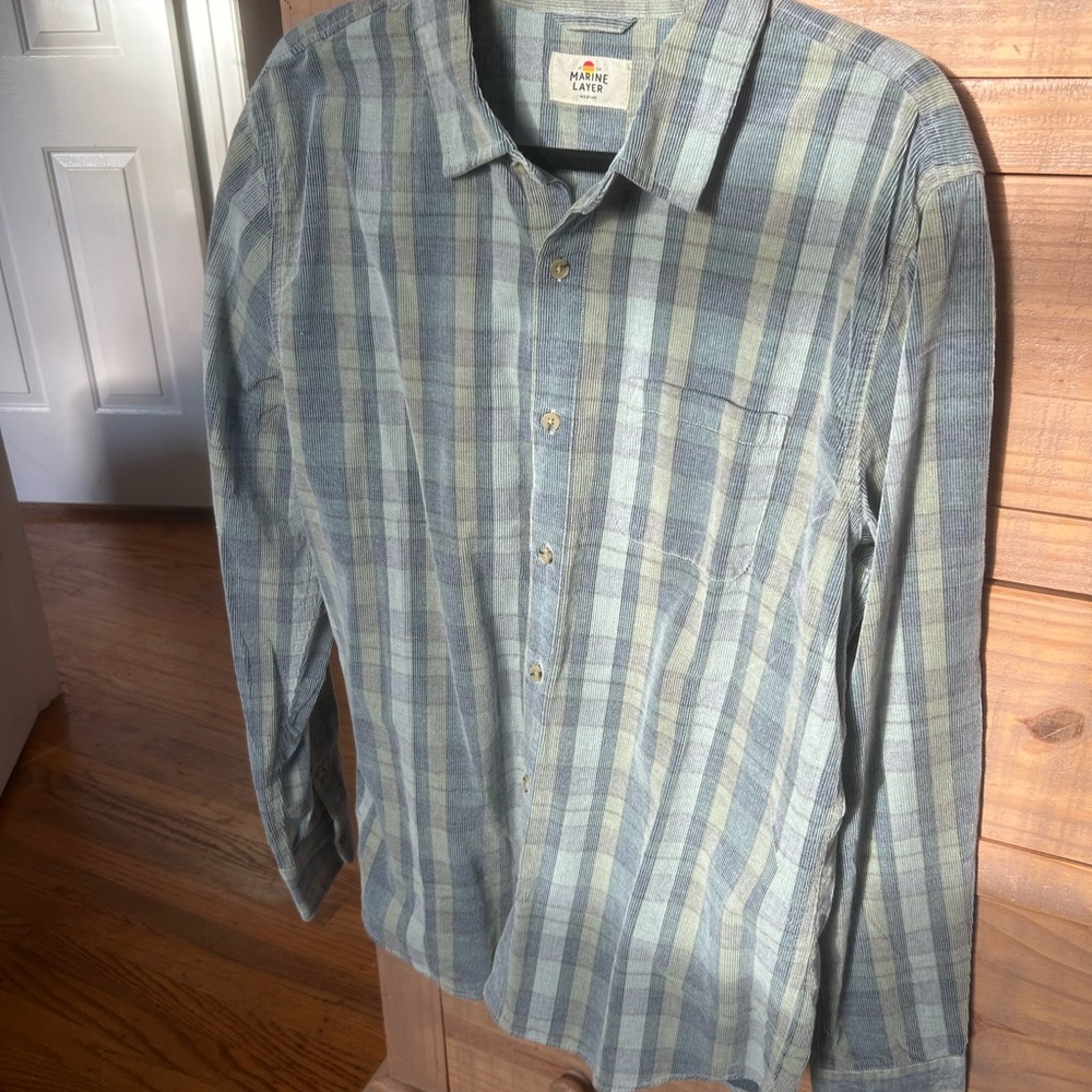 Men's Marine Layer Plaid Button-Up Shirt - Medium